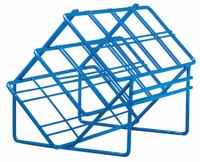 Tube Rack: 4 3/4 in Overall Wd, 4 3/4 in Overall Ht, 6 in Overall Lg, Steel, Blue, (8) Places (MPN F18794-0028). Key specifications — Material: Steel; Mounting Location: Benchtop; Color: Blue; Product Type: Test Tube Rack; Total Holding Capacity: (8) Places; Brand: SP SCIENCEWARE.