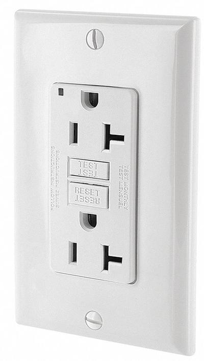 LEVITON GFI Receptacle: Decorator Duplex, 5-20, White, GFCI, 125V AC, 20 A - General Purpose Receptacles