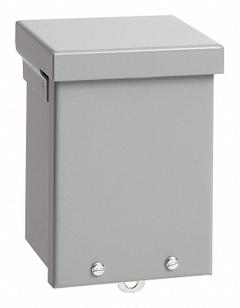 HOFFMAN Enclosure: Steel, 10 in x 8 in x 4 in, 3R, Solid Cover, Screw On, Included, Galvanized (MPN A10R84). Key specifications — Brand: HOFFMAN; Closure Method: Screws; Knockouts: Included.