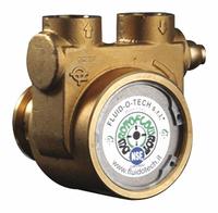 FLUID-O-TECH Rotary Vane Pump: Direct Drive, Low-Lead Brass Body, 1/2" NPT, 230 gph Max. Flow (MPN PB0801ANDNN0000). Key specifications — Vane Material: Carbon; NSF 169 Listed: Yes; Relief Valve Type Included: Standard; Brand: FLUID-O-TECH; Strainer: Not Included; Ports: 1/2" NPT; Relief Valve Type: Standard.