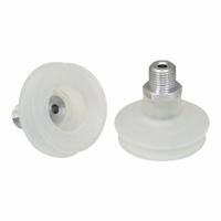 SCHMALZ Vacuum Pad Assembly: Bellows, 1.5 Folds, G1/4 in Vacuum Port, 47.5 mm Pad Dia, Clear, 55 A (MPN 10.01.06.00092). Key specifications — attr1019136: 10.01.06.00092; attr1019138: SCHMALZ; attr1019139: 55 A.