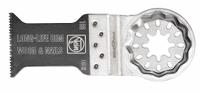 FEIN Oscillating Tool Blade: 2 in Blade Wd, 3 13/16 in Overall Lg, Plunge Cutting/Precision Cutting (MPN 63502160260). Key specifications — attr1097473: Wood; attr1097476: FEIN; attr1097456: Precision Cutting.
