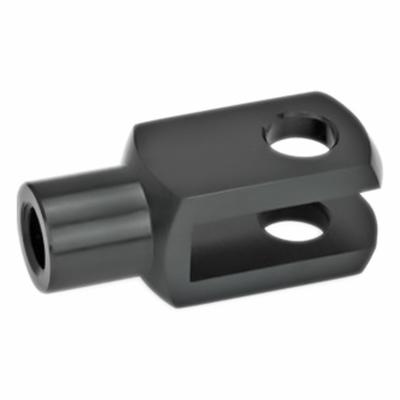 JW WINCO Clevis Rod Ends: Aluminum, Black Anodized, M10 Tap Size, Right Hand - Wear-Resistant Aluminum Clevis Fork Heads