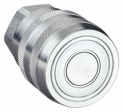 Parker Hydraulic Quick Connect Hose Coupling: 1 in Coupling Size, Steel, Nitrile - 71 Series Hydraulic Quick-Connect Coupling Bodies