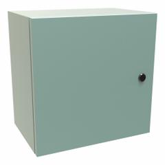 HAMMOND Electrical Enclosure: Steel, 16 in x 16 in x 10 in, NEMA 12/3R/4, Solid Cover, Hinged (MPN EN4SD161610GY). Key specifications — Closure Method: 1/4-Turn Latch; Brand: HAMMOND; Knockouts: Not Included.