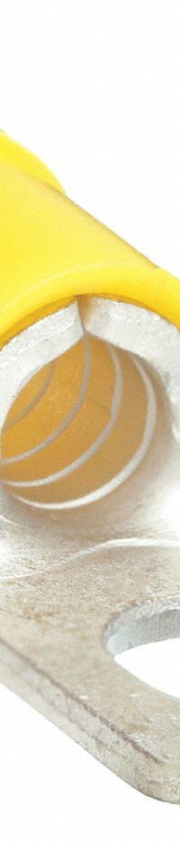 GRAINGER Fork Terminals: Yellow, Vinyl, #10 Stud Size, 12 AWG – 10 AWG Wire Range, Locking Fork (MPN 4FRD7). Key specifications — Barrel Style: Funnel Entry; Manufacturer Part Number: 4FRD7; Brand: GRAINGER.