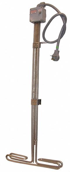 TEMPCO Sanitizing Sink/Tank Immersion Heater: 1 Phase, 240V AC, 6,000 W Watt, 51 W/sq in (MPN TAT40017). Key specifications — Watt Density: 51 W/sq in; Sheath Material: 316 Stainless Steel; Brand: TEMPCO; Control Range: 55° to 115°F.