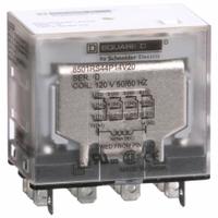 SCHNEIDER General Purpose Relay: Socket Mounted, 15 A Current Rating, 120V AC, 4PDT, F Socket (MPN 8501RS44P14V20). Key specifications — Brand: SCHNEIDER; Base Type: Square; Mounting Style: Socket; Pin Shape: Flat; Electrical Connection: Quick-Connect; Manufacturer Part Number: 8501RS44P14V20; Series: Square D 8501R Miniature Series.