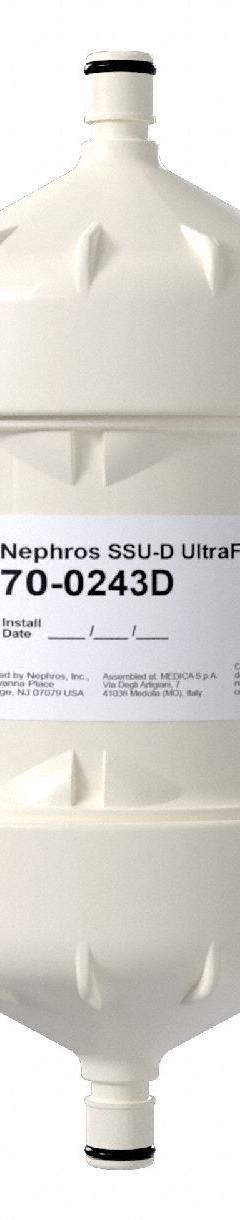 NEPHROS Inline Water Filter: 0.005 micron Micron Rating, Medisulfone, 1/2 in Connection Size, NPSM (MPN 70-0243D). Key specifications — Brand: NEPHROS; Compatible Product Type: Medical Equipment; Reduces: Endotoxins.