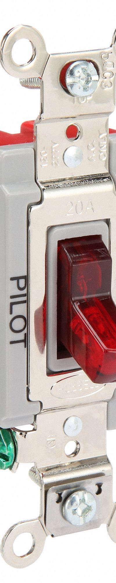 HUBBELL Wall Switch: Toggle Switch, 3-Way, Maintained, Red, 120/277V AC, 20 A - Toggle Wall Switches