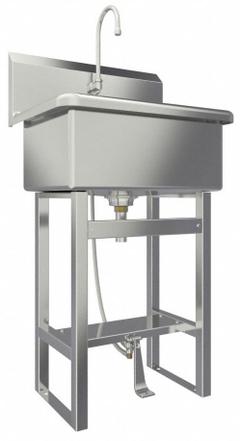 SANI-LAV Scrub Sink: 45 1/2 in Overall Ht, 22 in Bowl Lg, 10 1/2 in Bowl Dp, 2 gpm Flow Rate, 14 ga (MPN 531F1). Key specifications — Includes Side Splash: Side Splash Not Included; Brand: SANI-LAV.