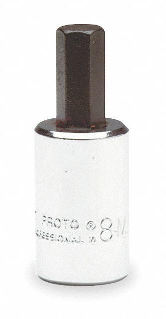 PROTO Socket Bit: 3/8 in Drive Size, Hex Tip, 5 mm Tip Size, 1 25/32 in Overall Lg - Hex Bit Sockets