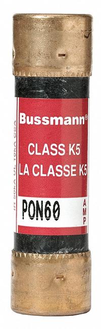 BUSSMANN Fuse: Time Delay, 60 A, 250 V AC (MPN PON60). Key specifications — Series: PON; Brand: BUSSMANN.