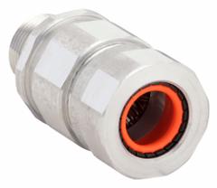 Liquid-Tight Conduit Fitting: Aluminum, 1 in Trade Size, Non-Insulated, Straight (MPN MC3). Key specifications — Insulated: Non-Insulated; Box Connection: 1 in MNPT; Hazardous Location Rating: Class II, Division 1 and 2, Groups E, F, G; Brand: HUBBELL KILLARK.