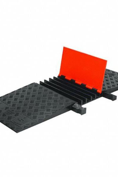 ADA Cable Protector: 5 Channels - Accessibility Cable Ramps with Hinged Cover
