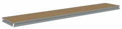 TENNSCO Shelf: 72 in x 18 in, 600 lb Load Capacity, Particleboard, Gray, Shelf (MPN ZBES-7218D). Key specifications — Decking Material: Particleboard; Includes: (4) Beams; Decking Finish: Unfinished; Shelf Configuration: Single Straight; Color: Gray; Frame Material: Steel; Brand: TENNSCO; Frame Finish: Zinc Plated.