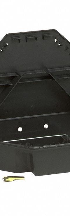 TOMCAT Tamper Resistant Rodent Station: Box Trap, Box, 16 oz Container Size, Bait Station (MPN 33471). Key specifications — Reusable: No; Color: Black; Brand: TOMCAT; Container Type: Box; Form: Bait Station; Includes: (4) Vertical Bait Rods.