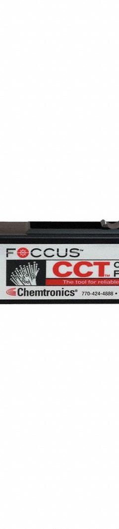 CHEMTRONICS Fiber Connector Cleaner: One-Push, 800 Cleaning Cycles, FC/SC/ST, Fixed Tip, Straight (MPN CCT-250). Key specifications — attr424275: CCT-250; attr511296: Cleans SC, LC or MPO Connectors; attr511308: ST; attr511318: Uses Combination Cleaning™ Process for First Time Cleaning, Every Time; attr511327: FOCCUS™ MX Precision Cleaning Pen; attr511335: Straight; attr511368: One-Push; attr511372: FOCCUS CCT Clear Connection Tool.