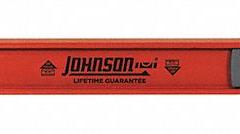 JOHNSON LEVEL Aluminum Level: Level & Plumb, I-Beam, Cushioned, Cushioned, 48 in Overall Lg, 0.029° (MPN 1254-4800). Key specifications — attr934734: 1254-4800; attr934735: JOHNSON LEVEL; attr939796: Acrylic; attr939781: Strip; attr983962: Aluminum; attr939959: Top & Side Read; attr939953: Removable End Caps.