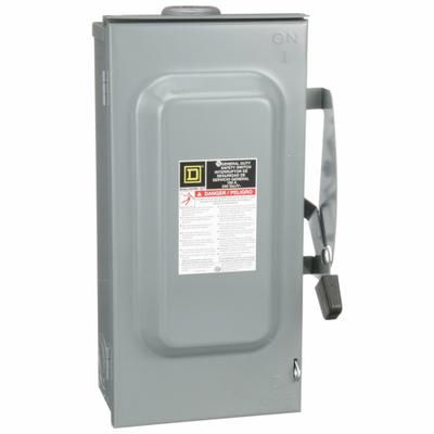 SQUARE D Safety Switch: Non-Fusible, 100 A, Three Phase, 240V AC, Galvanized Steel - Non-Fusible Safety Switches