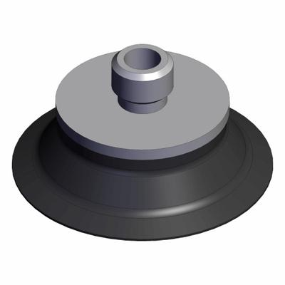 SMC Flat Cup: Flat, M5 x 0.8, 20 mm Pad Dia, Silicone, Black, 40, 10.5 mm Pad Ht - Flat Type Automotive Industry Vacuum Pad Assemblies