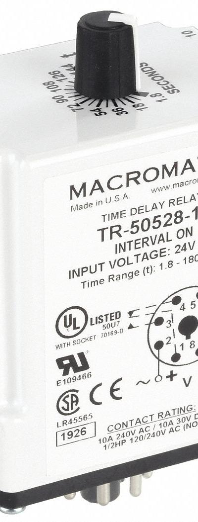 MACROMATIC Single Function Time Delay Relay: Socket Mounted - Socket-Mounted Relays