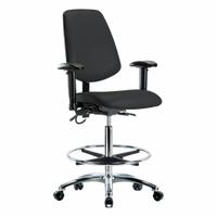 ESD Task Chair: Vinyl, Arms Included, Ht Range 26 1/4 in to 36 in, 18 1/2 in Seat Wd, 17 in Seat Dp (MPN BR-ESD-VHBCH-MB-CR-T0-A1-CF-EC-ESDBLK). Key specifications — Foot Support: Yes; Back Tilt Backward: 13.5°; Back Tilt Forward: 10.5°; Base Material: Aluminum; Brand: APPROVED VENDOR; Product Type: ESD Task Chair; ESD-Safe: ESD-Safe.