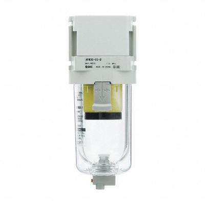 SMC Compressed Air Filter: Water Separator, 3/8 in NPT, 0.3 micron, 15.9 cfm - SMC FRL Air Filters