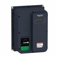 SCHNEIDER Variable Frequency Drive: In Phase Single, Out Phase Single, 3/4 hp, IP65, No Bypass (MPN ATV320U06M2WS). Key specifications — Style: Compact; Color: Black/Green; Output Phase: Single.