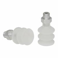 SCHMALZ Vacuum Pad Assembly: Multi-Bellows, 2.5 Folds, G1/8 in Vacuum Port, 26 mm Pad Dia, Clear (MPN 10.01.06.00337). Key specifications — attr1019136: 10.01.06.00337; attr1019138: SCHMALZ; attr1019139: 55 A.