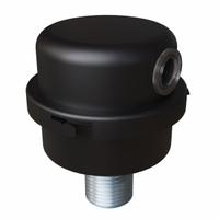 SOLBERG Filter Silencer: 1/2 in Inlet Size, 8 scfm, 3 in Overall Ht, 2.5 in Outside Dia, Polyester (MPN FS-05-050). Key specifications — attr60071: FS-05-050; attr60074: SOLBERG.