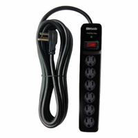 WOODS Surge Protector: 4 Outlets, 4 ft Cord Lg, 1,180 J Rated Energy, 15 A Current, Black, 5-15P (MPN 41515). Key specifications — Brand: WOODS; Mounting Style: Keyhole.