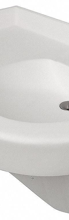 BESTCARE Corner Bathroom Sink: Polymer Resin, 14 1/2 in Bowl Lg, 4 in Bowl Dp, ADA Compliant (MPN WH3776L-09). Key specifications — ADA Compliant: ADA Compliant; Color: White; Bowl Shape: D-Shape; Brand: BESTCARE; Sink Mounting Type: Wall.