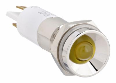 APPROVED VENDOR Protruding Panel Light: 10 mm Panel Mounting Hole Dia, LED, Yellow - LED Indicator Pilot Lights