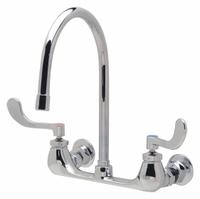 ZURN Gooseneck Kitchen/Bathroom Faucet: Wall, Widespread, Cast Brass, Chrome, 2.2 gpm Flow Rate (MPN Z842C4-XL). Key specifications — Color/Finish: Chrome; Series: AquaSpec®.