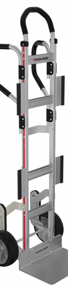 MAGLINER Appliance Hand Truck: 600 lb, Dual-Loop, Silver, Aluminum, Pneumatic, 57 in Handle Ht, Foam (MPN HDARB3CK2EC--R). Key specifications — Brand: MAGLINER.