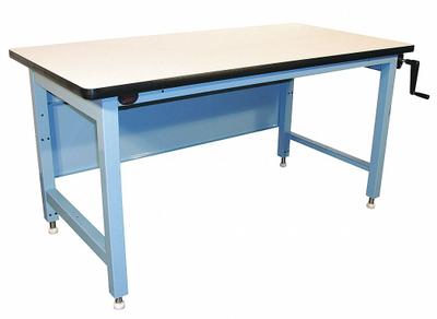 PRO-LINE Workbench: Adj Ht, Laminate, 60 in x 30 in, 750 lb Overall Load Capacity - Open-Base Workstations