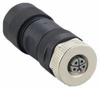 IFM M12 Circular Connector: L Coded, 5 Socket, M12 Female Thread, IP67, Screw Terminals, Straight (MPN E12672). Key specifications — Connector Body Type: Socket; Coding: L; Brand: IFM; Voltage Rating: 63V DC; Thread Size: M12; Mounting Type: Front Mounting; Mounting Style: Female Thread; IP Rating: IP67.