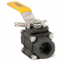 SHARPE Manual Two-Way Ball Valve: 1 in, Carbon Steel, Straight, FNPT x FNPT, Std Port Ball Port (MPN 4352100280). Key specifications — Brand: SHARPE; Seat Material: Polymer; Handle: Locking Lever.
