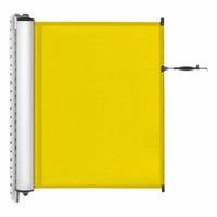 MODUS Mounted Barrier: Fixed Mount, 13 1/2 ft Belt Lg, No Pattern, Yellow, No Legend (MPN ZPS-MB-Y). Key specifications — Frame Color: Gray; Brand: MODUS; Belt Color: Yellow.