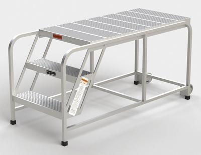 APPROVED VENDOR Mobile Work Platform: 2.5 ft Platform Ht - Max, 24 in x 49 in - Lightweight Tilt-&-Move Rolling Single-Access Platforms