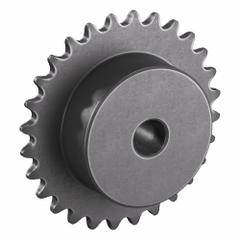 TSUBAKI Sprocket: One-Sided Hub, For Single Strands, 25, 28 Teeth, 2.233 in Pitch Dia, Steel (MPN 25B28). Key specifications — Brand: TSUBAKI.