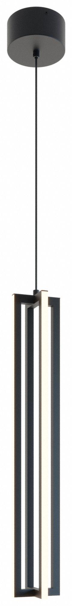 AFX INC. LEDPendant: 4 in Dia, 24 in Ht, Black, 2,400 lm, 3000K, 25 W, 120V AC, Dimmable (MPN CSSP24L30D1BK). Key specifications — Voltage: 120V AC; Brand: AFX INC.; Color Temperature: 3000K; Dimmable: Yes; Housing Finish/Color: Black.