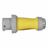 LEVITON Pin and Sleeve Plug: Yellow, 277/480V AC, Three Phase, 100 A, 4 Pole, 5 Wire, IEC Grounding (MPN M5100P7WLEV). Key specifications — Brand: LEVITON.