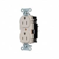 HUBBELL Receptacle: Duplex, 5-15, Light Almond, 125V AC, 15 A, 2 Pole / 3 Wire (MPN 5252STLA)