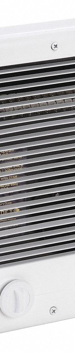 CADET Recessed Electric Wall-Mount Heater: 1000 W/750 W, 240/208V AC, Single Phase, White (MPN CSC152TW). Key specifications — Grille Color: White; Programming Capability: Non-Programmable; Wattage Output: 1000 W/750 W; Voltage, Phase: 208/240V AC, 1-phase; Rough-In Dimensions - H x W x D: 10-1/8 in x 8 in x 4 in; Nominal Voltage - HVAC: 208V AC; Brand: CADET; Phase: Single.
