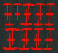 PROTO Foam Insert: Black/Red, 23 in Overall Wd, 16 in Overall Lg, 17 Compartments, Polyethylene Foam (MPN J4970FV). Key specifications — Material: Polyethylene Foam; Brand: PROTO; Color: Red; Compatible Manufacturer Model Number: J4970S; Product Type: Foam Insert.