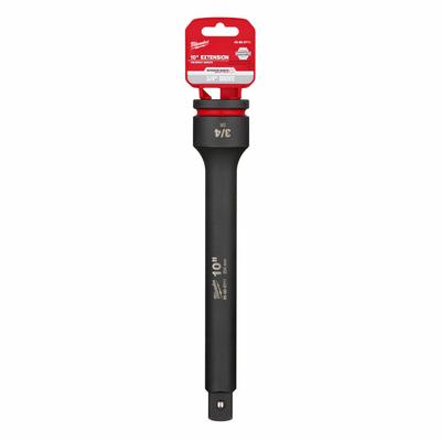 MILWAUKEE Impact Extension: 3/4 in Input Drive Size, 3/4 in Output Drive Size, 10 in Overall Lg - 3/4" Drive Impact Socket Extensions