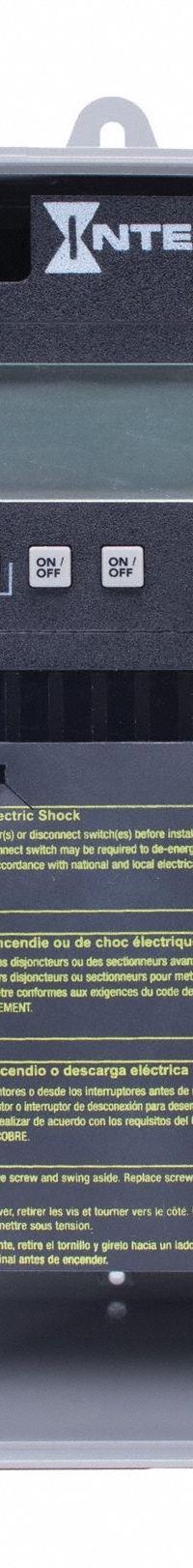 INTERMATIC Electronic Timer: 7 day, Not Astronomic, 120-277V AC, DPST/SPST, Digital (MPN ET2725CP). Key specifications — Body Material: Plastic; Indoor/Outdoor Usage: Outdoor; Astronomic Functionality: Not Astronomic; Mounting Style: Surface; Brand: INTERMATIC.