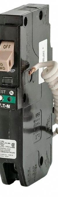 EATON Circuit Breaker: 20 A, 120/240V AC, Single Phase, 10kA at 120/240V AC, Type CH Loadcenters (MPN CHFN120AF). Key specifications — attr195951: 20 A; attr195952: 120/240V AC; attr195953: Single; attr195954: 10kA at 120/240V AC; attr195958: Combination Arc Fault Circuit Interrupter; attr195955: Type CH Loadcenters; attr211136: EATON.